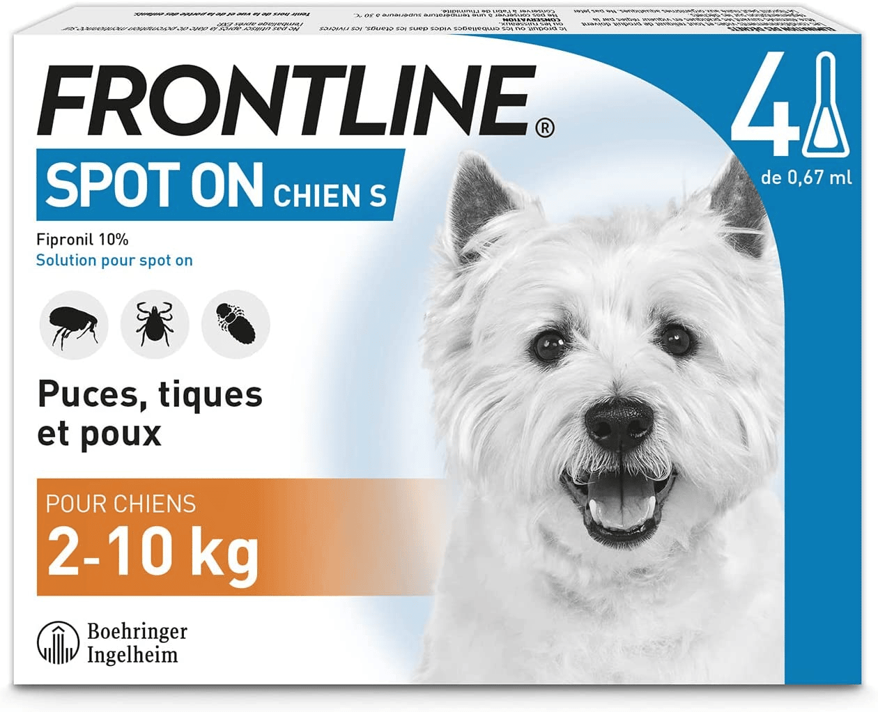 Meilleurs Colliers Anti-Puces et Anti-Tiques pour Grands Chiens-FRONTLINE Spot-on Chien