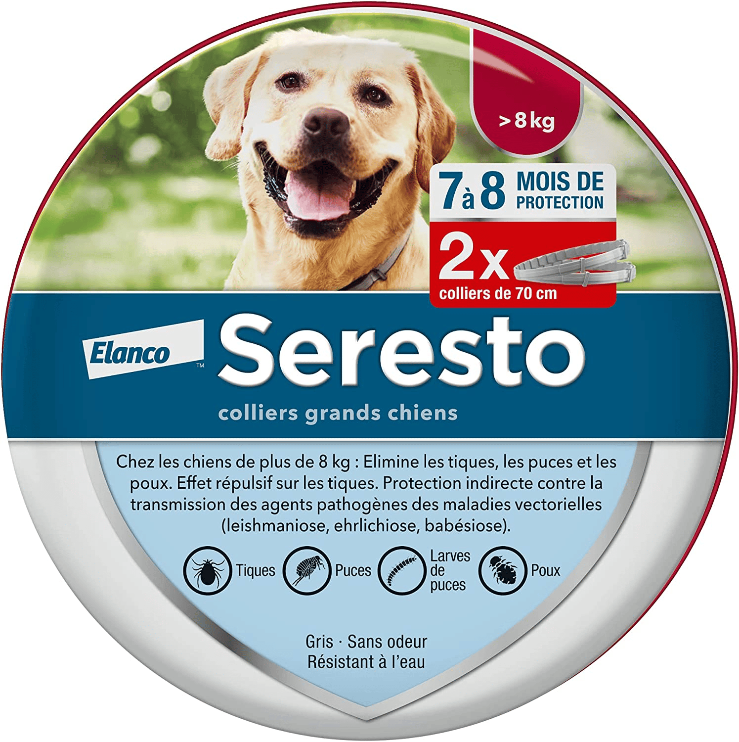 Seresto Chien – Colliers Anti-Puces et Anti-Tiques pour Grands Chiens