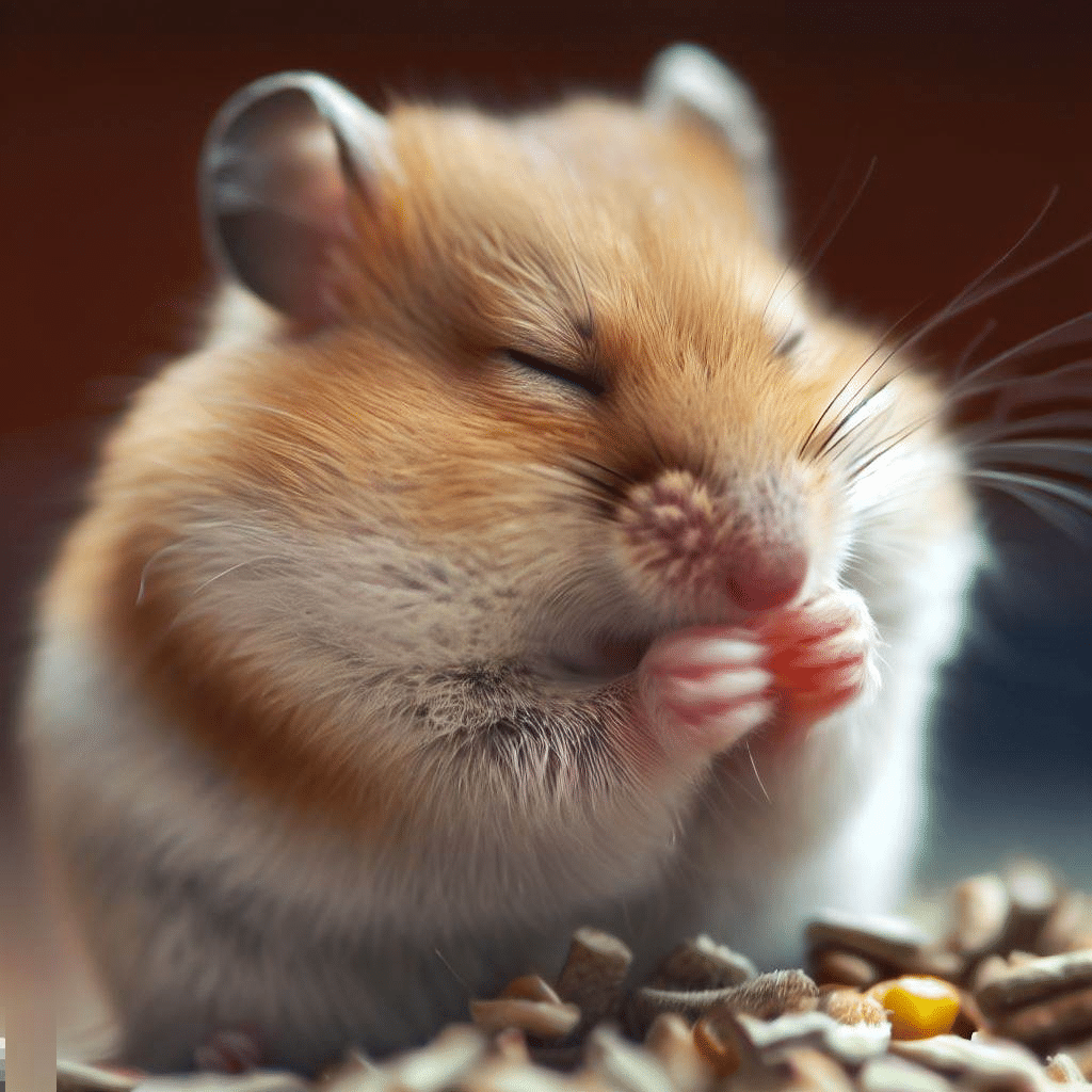 Pourquoi mon Hamster mange-t-il les yeux fermés?