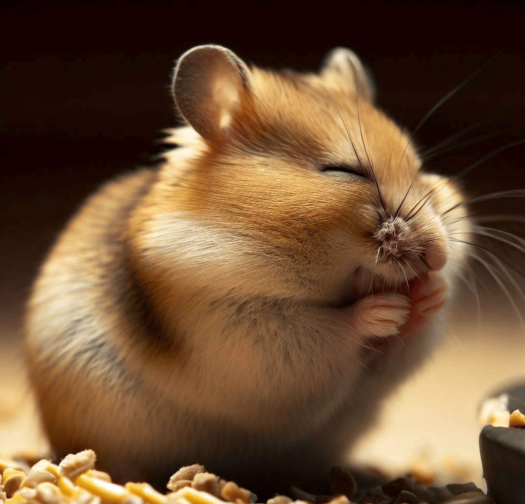Pourquoi mon Hamster mange-t-il les yeux fermés?