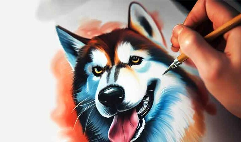 Comment dessiner un chien husky facile?