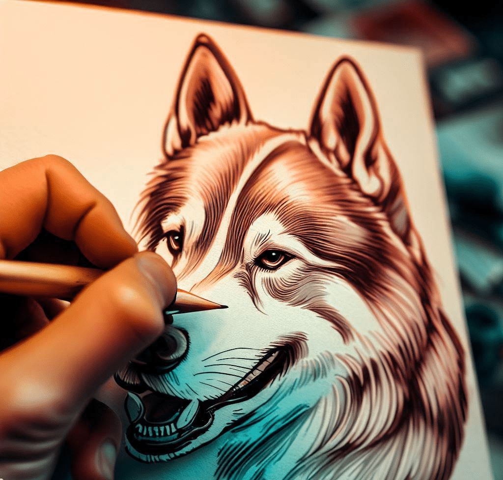 Comment dessiner un chien husky facile?