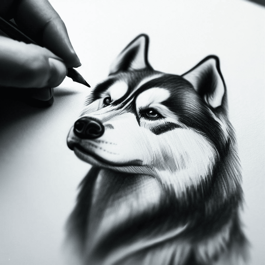 Comment dessiner un chien husky facile?