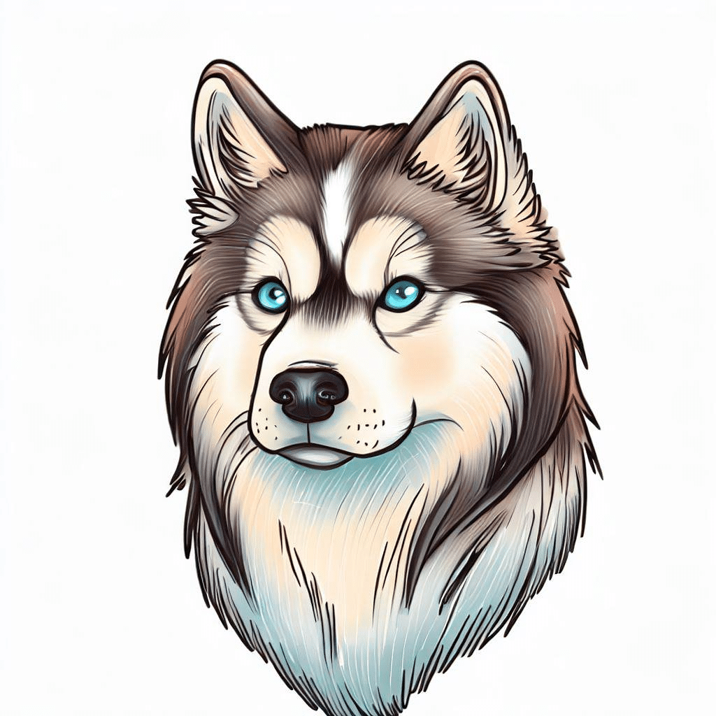 Comment dessiner un chien husky facile?