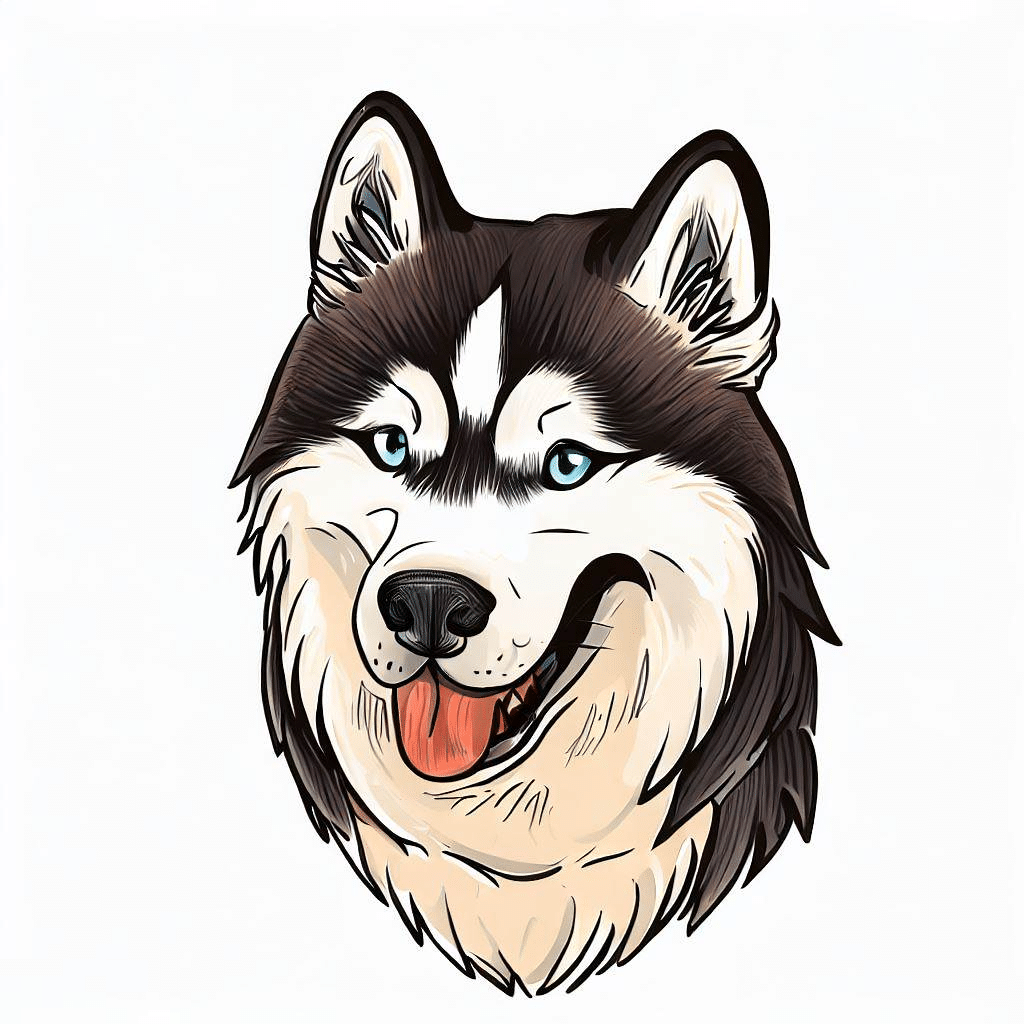 Comment dessiner un chien husky facile?