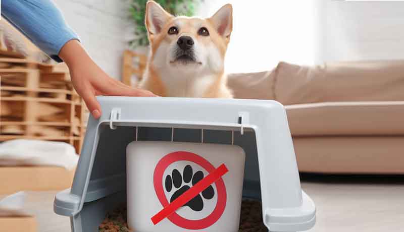 Comment empêcher un chien d'aller dans la litière du chat