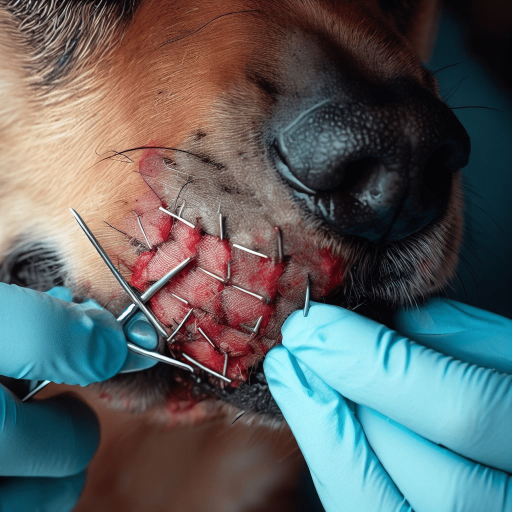 Comment enlever agrafes chirurgicales sur un chien?