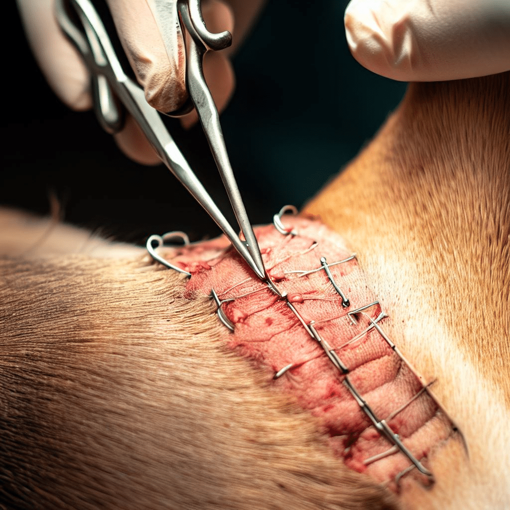 Comment enlever agrafes chirurgicales sur un chien?