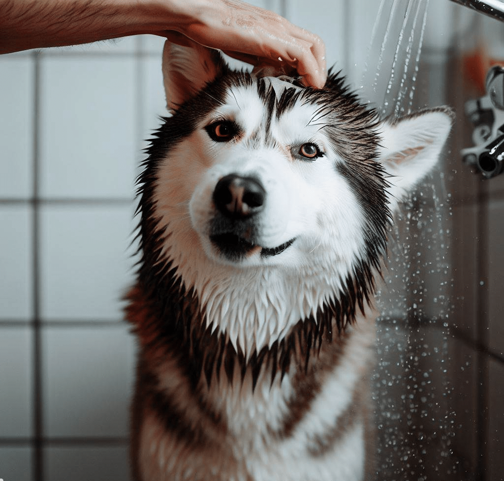 Comment laver un chien husky?