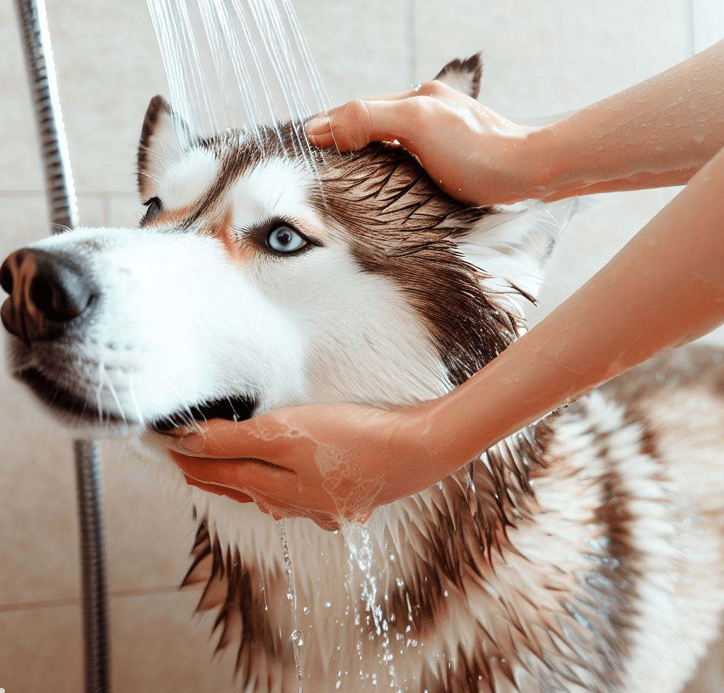 Comment laver un chien husky?