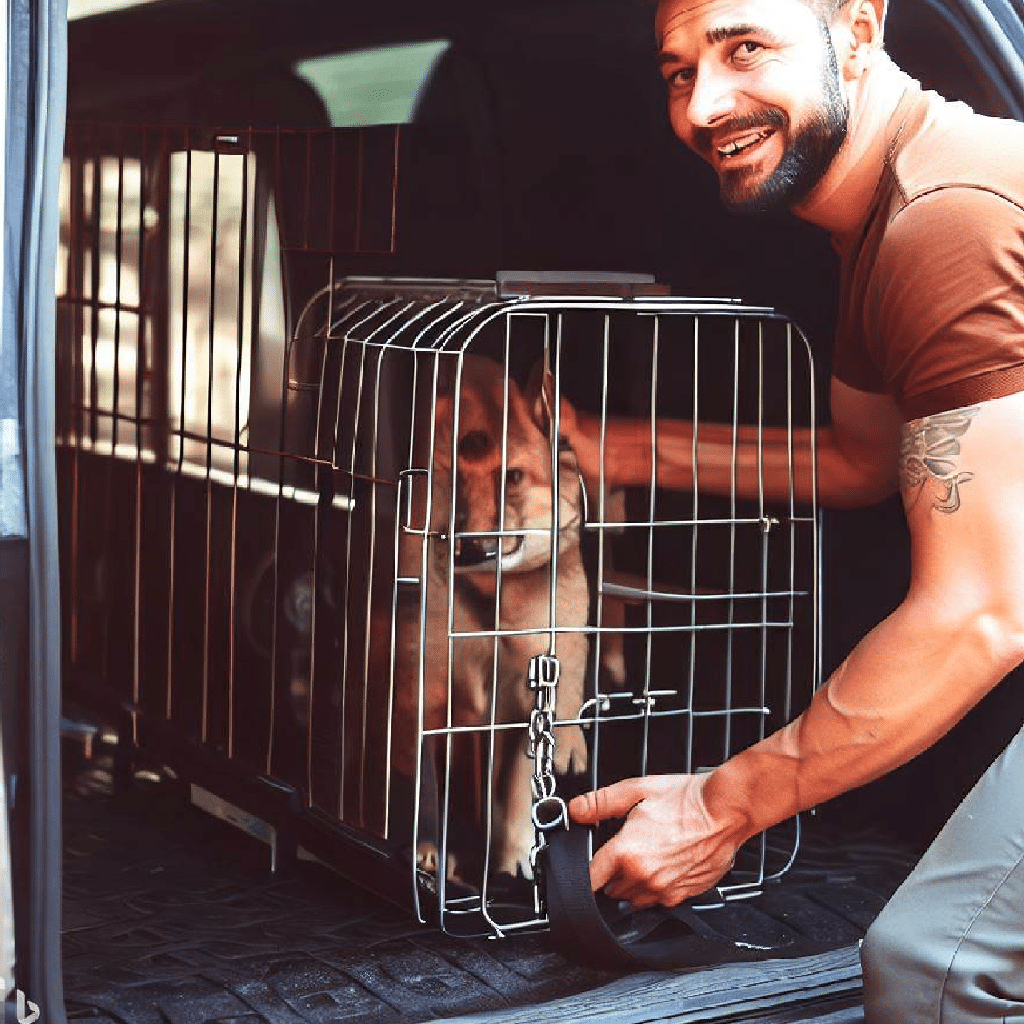 Comment attacher cage transport chien voiture?