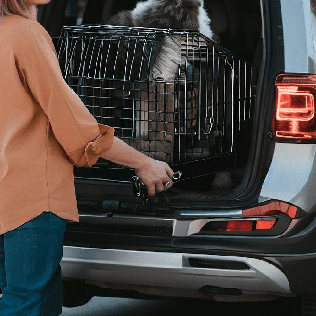 Comment attacher cage transport chien voiture?