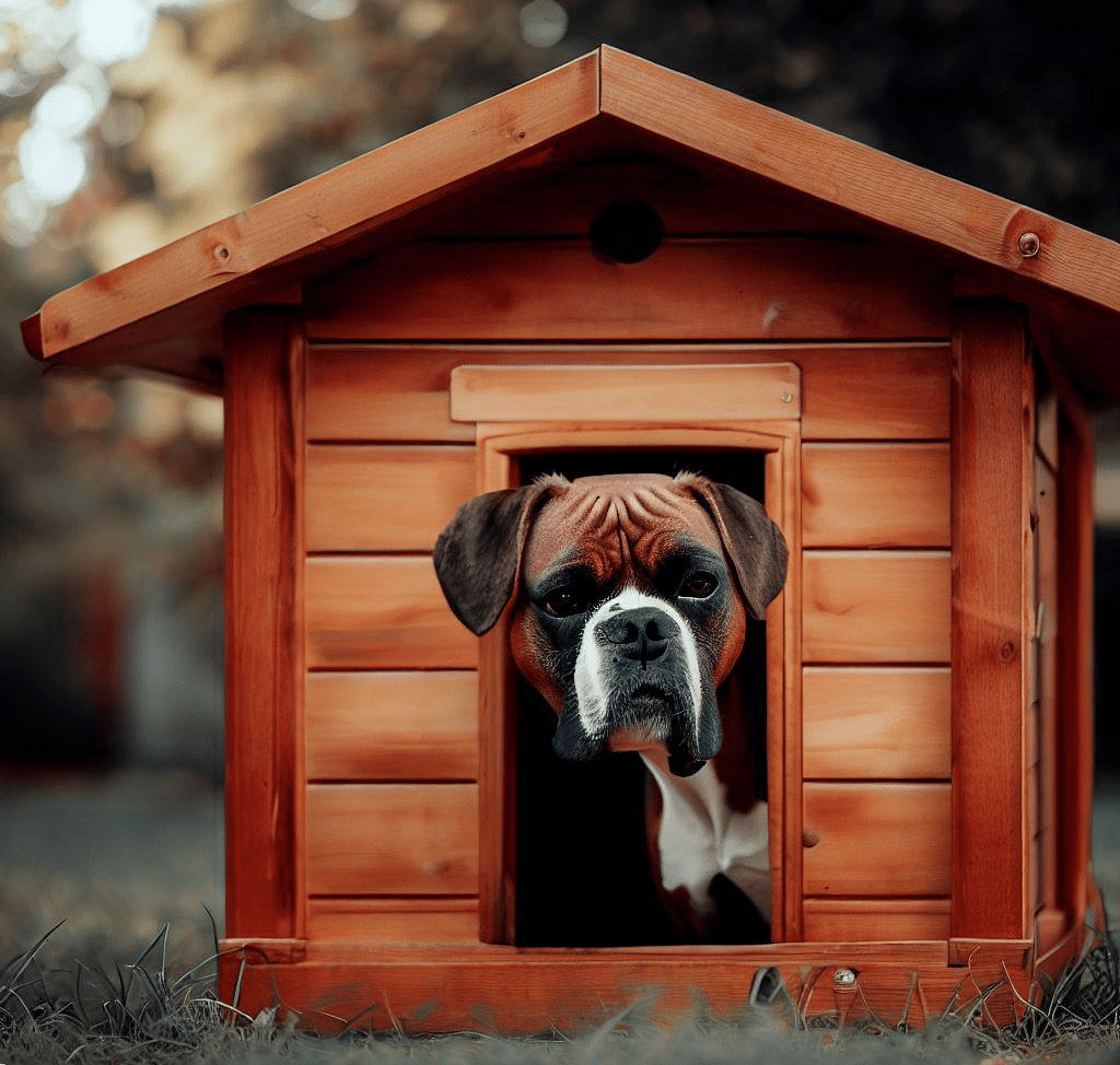 Niche en bois pour chien boxer