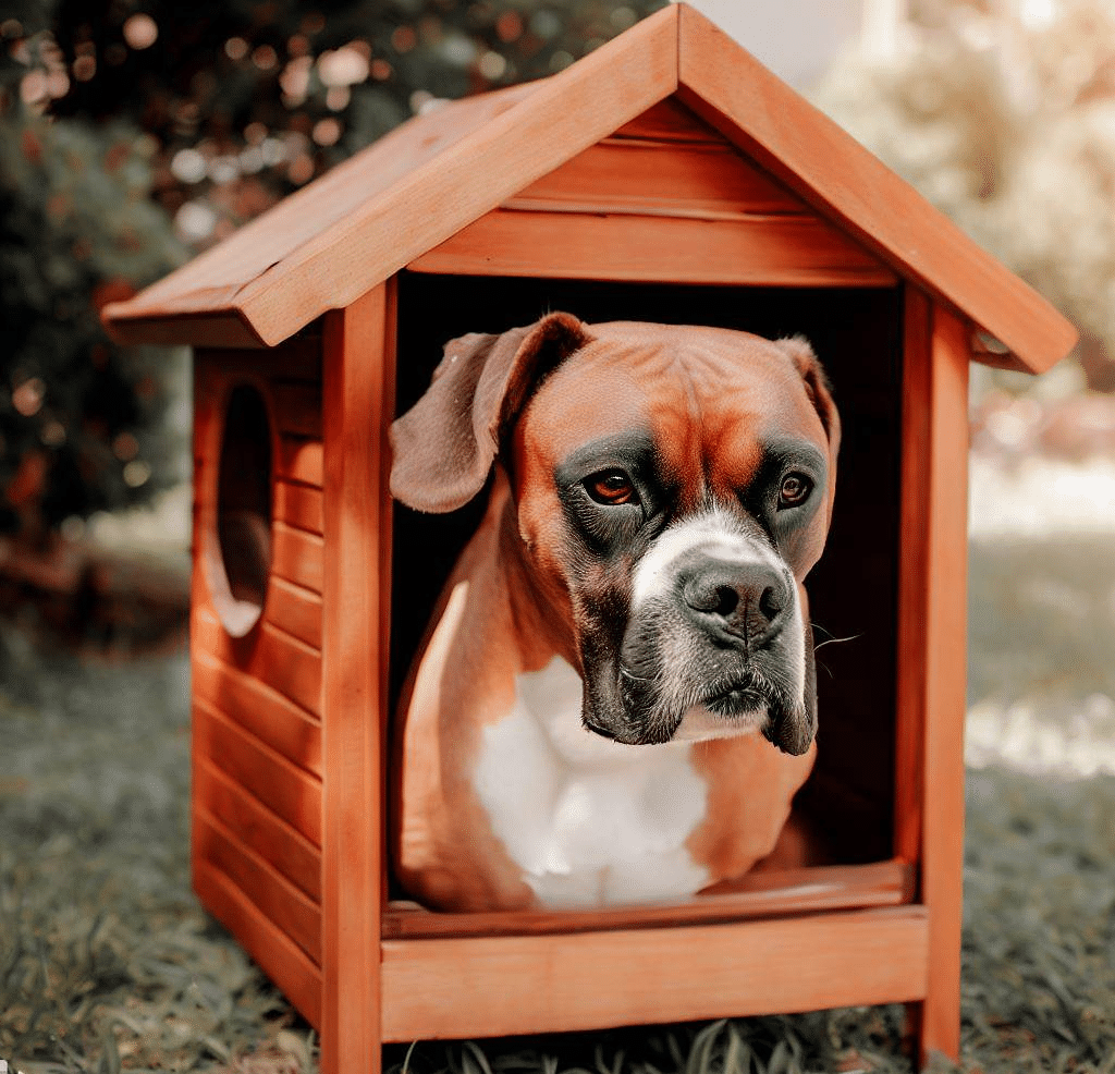 Niche en bois pour chien boxer