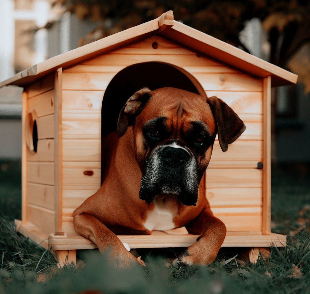 Niche en bois pour chien boxer