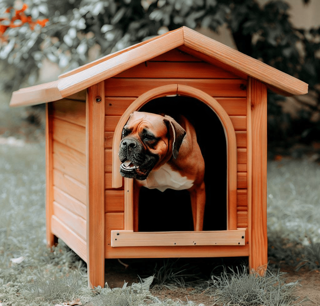 Niche en bois pour chien boxer