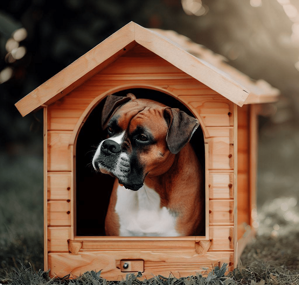 Niche en bois pour chien boxer