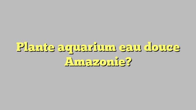 Plante aquarium eau douce Amazonie?