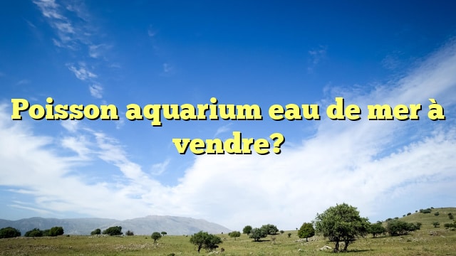 Poisson aquarium eau de mer à vendre?